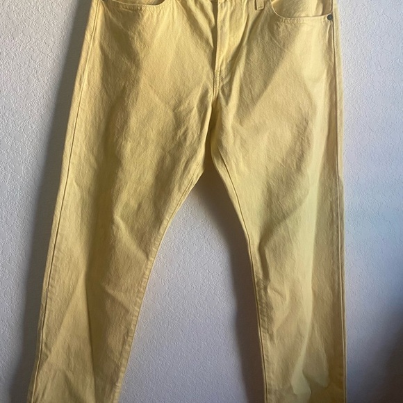 Levi’s Butter Yellow Middy Straight Mid Rise Rigid Western Preppy Jeans 30 x 30 - Picture 4 of 14